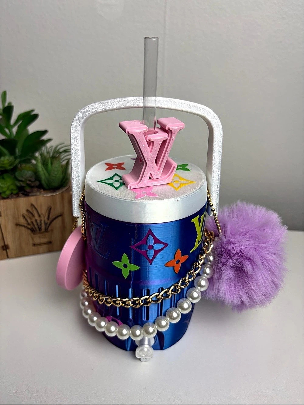 Mini Blue & Pink Novelty Bag Like New